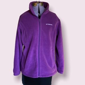 Columbia Fleece Zippered Purple Jacket Sz 1X